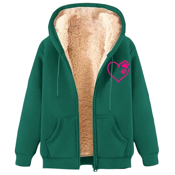 Jamicy Jackets for Women Gift for Wives Fleece Lined Jackets for Men Winter Coats Fashion Zip Up Hoodies Sweatshirts Warm Sherpa Cardigan Sweater with Pocket