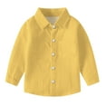 thumbnail image 1 of Jamicy Kids Button Up Shirts Long Sleeve Little Big Boys Long Sleeve Mandarin Collar Woven Cotton Button Down Linen Design Shirt Solid, 1 of 6