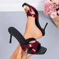 thumbnail image 1 of Jamicy Kitten Heels for Women Strappy Heeled Sandals Open Toe Slip On Stiletto Heels Flip Flops Fashionable Kitten Heel Slippers Shoes, 1 of 9