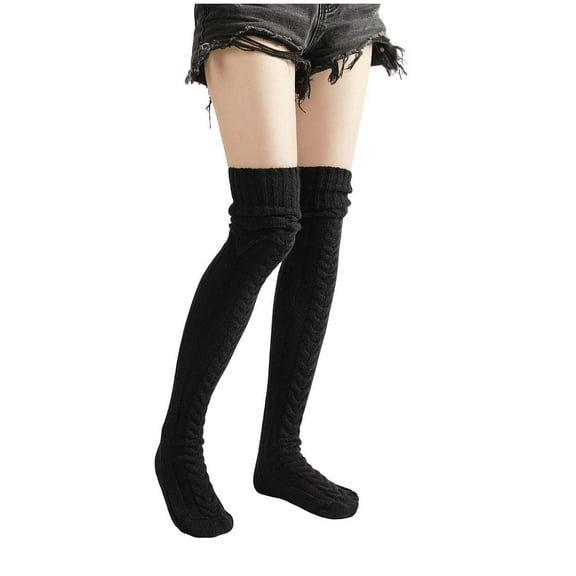 Jamicy Knee High Stockings Thigh High Socks Over The Knee Cable Knit Boot Socks Long Warm Fashion Leg Warmers Winte