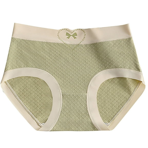 Jamicy Ladies Underwear Panties Cotton Lace Love Heart Pattern Mid Waist Panties Girls Comfortable Breathable Cotton Underpants