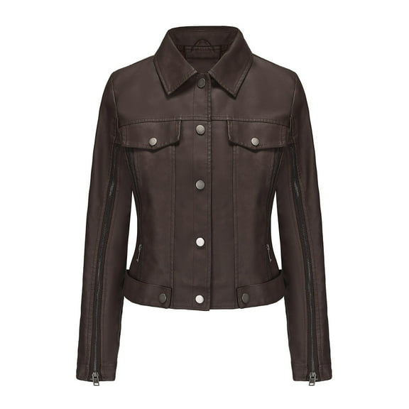 Jamicy Leather Jacket for Women Cafe Racer Style Casual Trending Fashion Real Lambskin Womens Motorcycle Jacket Womens Leather Jacket