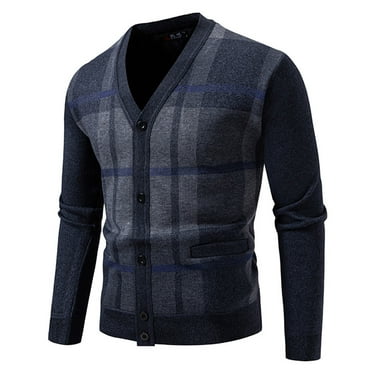 Jamicy Lightweight Cardigans for Men Mens Casual Comfortable Fit Cardigan Sweater Shawl Collar Soft Fabric