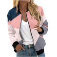 thumbnail image 1 of Jamicy Lightweight Jacket Women Bomber Jacket for Women Lightweight Zip Up Long Sleeve Casual Jacket Trendy Patchwork Color Block Sport Outerwear, 1 of 5