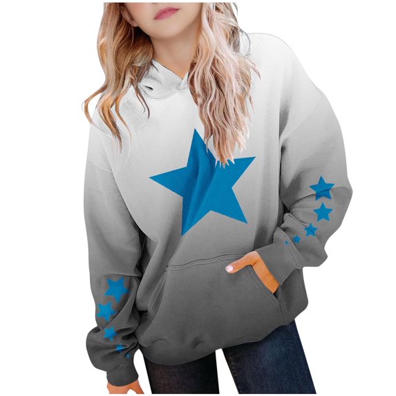Lopecy-Sta Long Sleeve Tops for Kids Christmas Gift Children's Hoodies Oversized Sweatshirts Long Sleeve Winter Outfits Sweatshirt