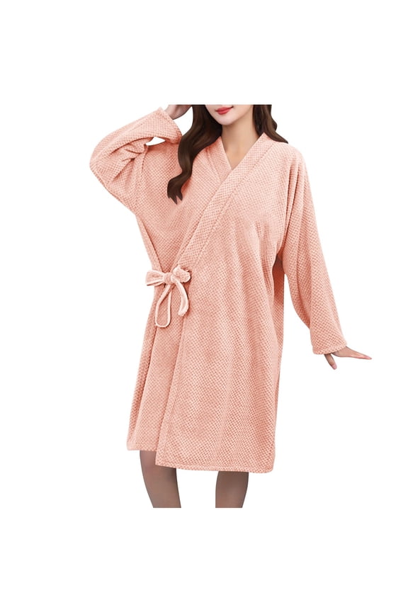 Lounger Robe for Women Long Sleeve Fleece Quick Drying Cozy Warm Bathrobes for Women, Shower Spa Long Robes Female