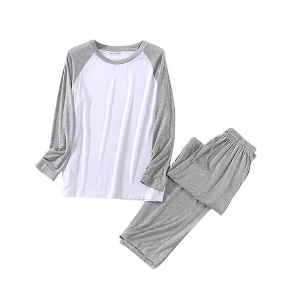 Jamicy Loungewear Sets for Men Summer Home Wear Mens Pajamas Set - Soft Pj Sets for Men Long Sleeve Pajamas Men Cotton Mens Pjs Sets Loungewear with Pockets
