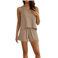 thumbnail image 1 of Jamicy Loungewear Sets Woman Gift for Women Womens Summer Outfits 2 Piece Vacation Short Sets Soft Matching Sets Vest and Shorts Sets, 1 of 9
