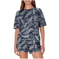 thumbnail image 1 of Lopecy-Sta Loungewear Sets for Women Summer Outfits Women's Casual Loose Printing Round Neck Short Sleeved Shorts Pajamas Suit, 1 of 5