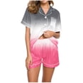 thumbnail image 1 of Jamicy Loungewear for Women Christmas Day Gifts Cute Pajama Sets for Women Plaid Button Down Sleepwear Nightwear 2 Piece Lounge Set Short Sleeve Tops with Shorts Set, 1 of 5