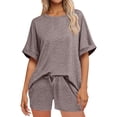 thumbnail image 1 of Lopecy-Sta Loungewear for Women Gift for Wife Women's 2 Piece Pajama Sets Short Sleeve Lounge Sets Soft Round Neck Top and Shorts Sleepwear, 1 of 7
