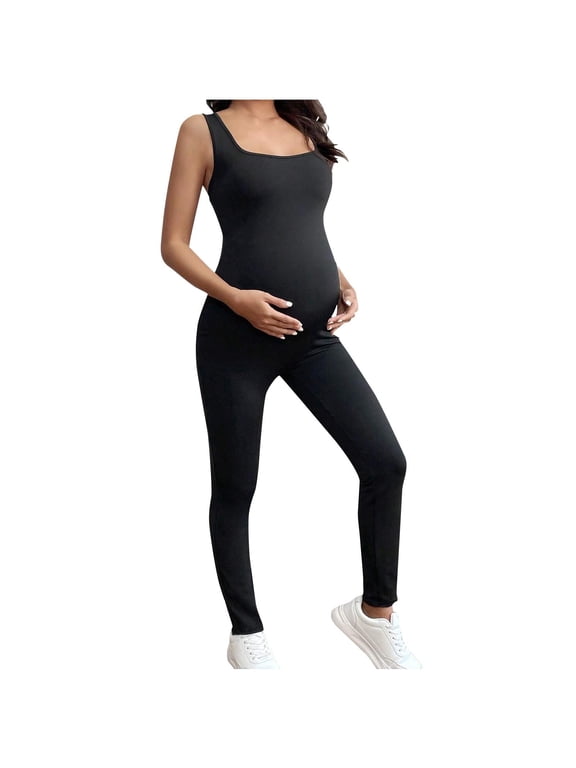 Maternity Leggings Overall Gifts For Pregnant Women Maternity Jumpsuits Sleeveless Romper Pregnant Bodysuit One-Piece Leggings Activewear