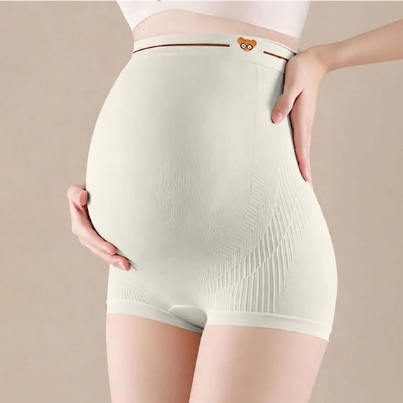 Jamicy Maternity Seamless Underwear Over Bump Pregnancy Shorts High Waist Panties Under Dress Belly Support Shapewear Breathable Underwear