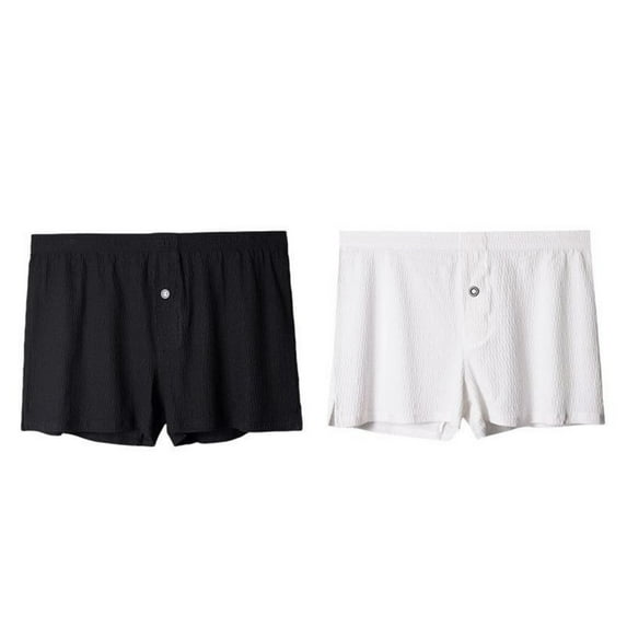 Lopecy-Sta Men Boxer Briefs Gift for Father 2PC Men Casual Solid Color Breathable Middle Waist Underwear Briefs Soft Stretch Elastic Waistband Underwear Boxer Shorts