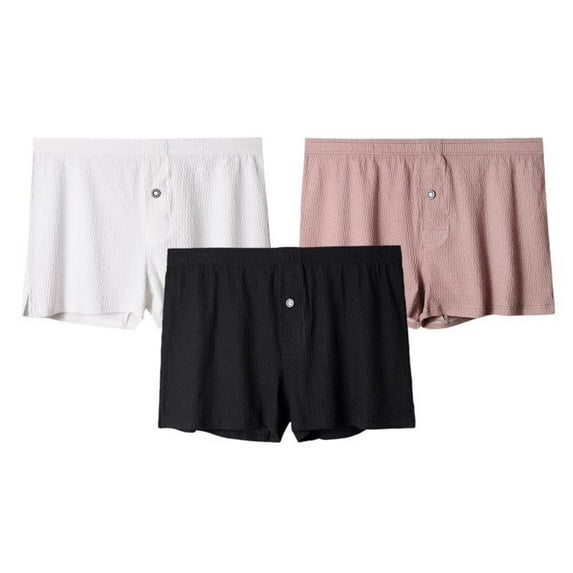 Lopecy-Sta Men Boxer Briefs Gift for Father 3PC Men Casual Solid Color Breathable Middle Waist Underwear Briefs Soft Stretch Elastic Waistband Underwear Boxer Shorts