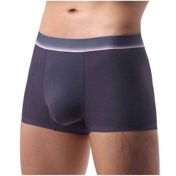 Jamicy Men's Boxer Breifs Fashion Solid Color Middle Waist Comfort Boxer Briefs Base Layer for Hiking Outdoors