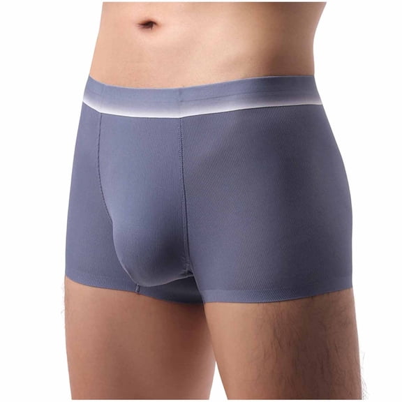 Jamicy Men's Boxer Breifs Fashion Solid Color Middle Waist Comfort Boxer Briefs Base Layer for Hiking Outdoors