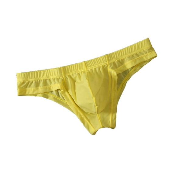 Jamicy Men's Briefs Men's Low Waist Briefs Breathable Underwear Sheer Thin Mesh G-String Brief Solid Color Underpant