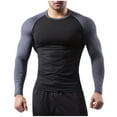 thumbnail image 1 of Jamicy Men's Long Sleeve Compression Shirts Soft Athletic Sport Undershirts Tight Base Layer Tops Rash Guard Workout Running Gym, 1 of 6