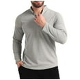 thumbnail image 1 of Jamicy Men's Long Sleeve V-Neck Shirt Sun Shirts Upf 50+ Tees 1/4 Zip Up Fishing Running Rash Guard T-Shirts Outdoor Shirt, 1 of 8