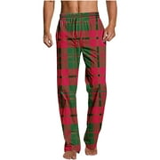 Jamicy Men's Lounge Pants with Pockets Clearance Sales Pajama Pants for Men Christmas Prints Pajama Bottoms Mens Pjs Sleep Lounge Pants with Pockets