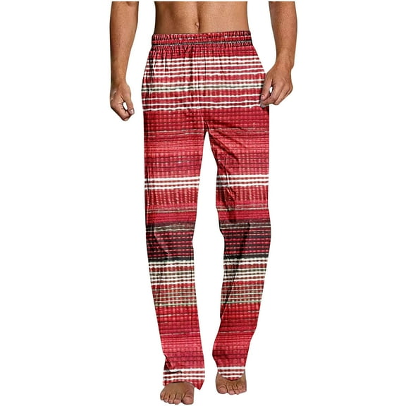 Jamicy Men's Lounge Pants with Pockets Pajama Pants for Men Christmas Prints Pajama Bottoms Mens Pjs Sleep Lounge Pants with Pockets