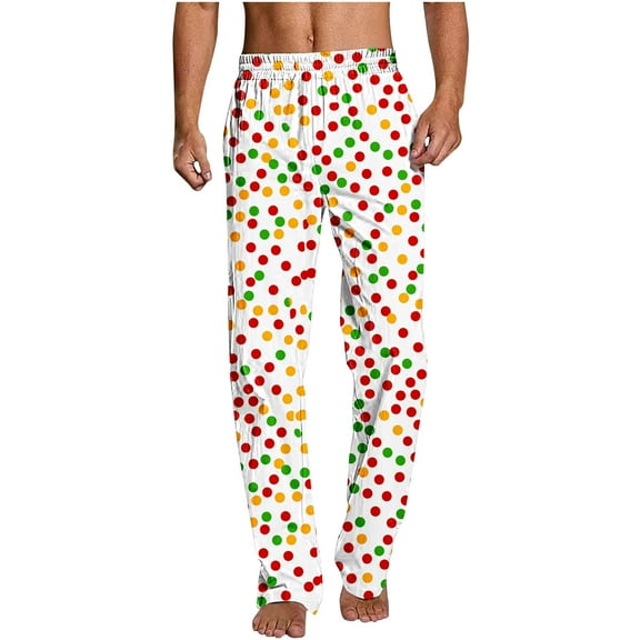 Jamicy Men's Lounge Pants with Pockets Pajama Pants for Men Christmas Prints Pajama Bottoms Mens Pjs Sleep Lounge Pants with Pockets