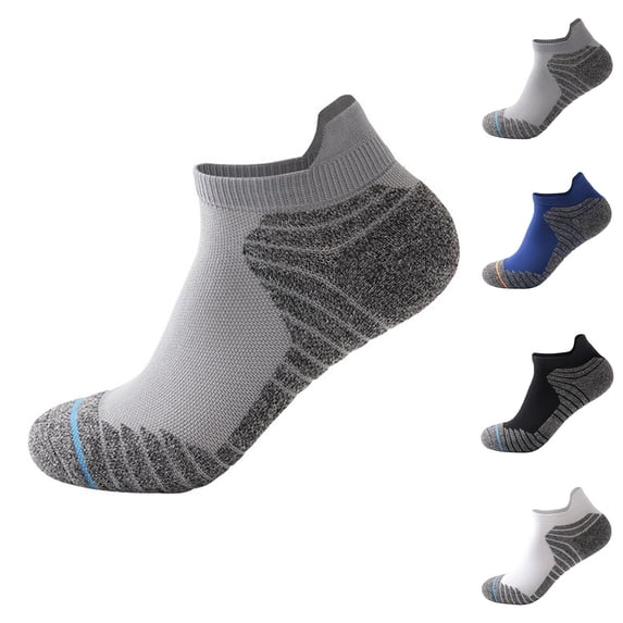 Jamicy Men's No Show Socks Breathable Sports Compression Cushioned Sole Arch Support Socks Athletic Running Socks for Men