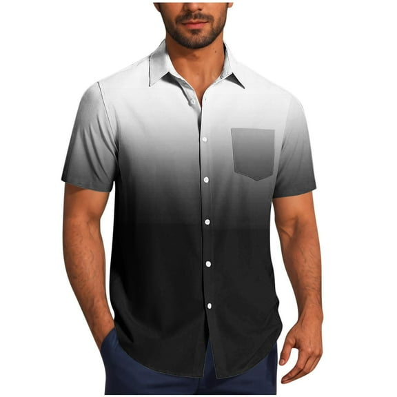 Jamicy Mens Big and Tall T Shirts Gift for Father Men's Hawaiian Shirts Short Sleeve Beach Tropical Button-Down Shirt for Men