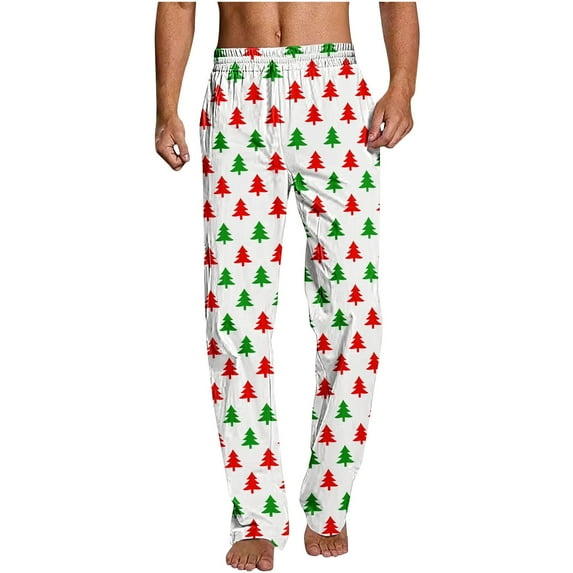 VANLOFEE Mens Casual Pants Clearance Pajama Pants for Men Christmas Prints Pajama Bottoms Mens Pjs Sleep Lounge Pants with Pockets