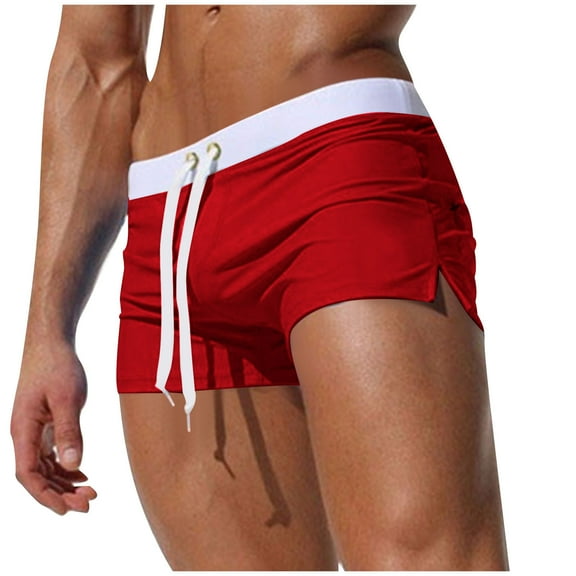Jamicy Mens Short Swim Trunks Summer Beach Wear Men's Swimwear Short Swim Trunks Mesh Boxer Briefs Comfortable Soft Breathable