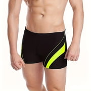 Jamicy Mens Swim Trunks Gift for Husband Mens Swimsuit Square Leg Splice 5 Inch Inseam Stretch Swimming Trunks with Drawstring and Front Liner