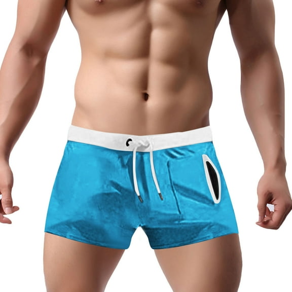 Jamicy Mens Swimwear Gift for Men Men's Swimsuit Trunks with Zipper Pockets Quick Dry Swimwear Bathing Suit Swim Briefs Board Shorts for Men
