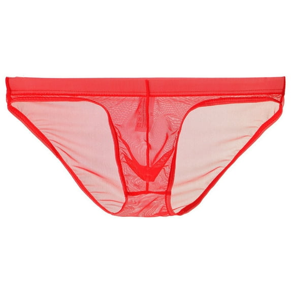 Jamicy Mens Underwear Briefs Men's Soft Breathable Sheer Ice Silk Bikini Briefs Underwear Panties
