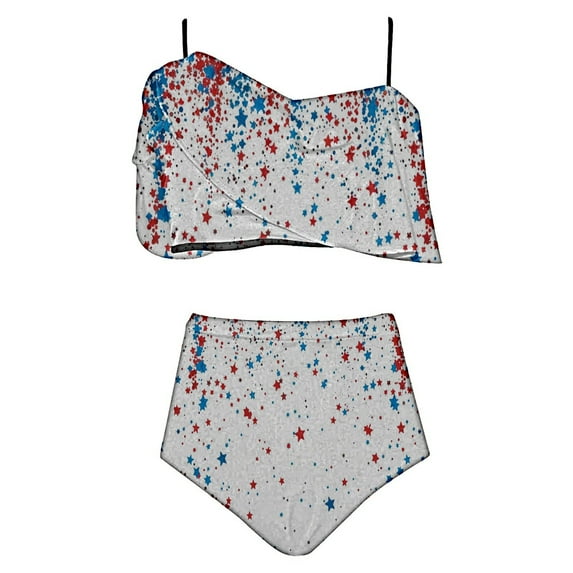 Jamicy Modest Swimsuits for Women Summer Beachwear Women's Two Pieces Bikini Sets Halter Top with Swimsuit Bottom High Waisted Bathing Suit Tummy Control Swimwear