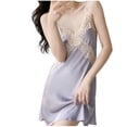 thumbnail image 1 of Jamicy Nightdress for Women Valentine's Day Gifts for Wives Women's Spring Silk Pajamas Loose Lace Nightgown Spaghetti Strap Nightgown Set, 1 of 1