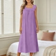 thumbnail image 1 of Jamicy Nightgowns for Women Square Neckline Long Sleeveless Solid Color Dress Night Gown Victorian Sleep Dress Soft Night Dress Ladies Sleepwear, 1 of 9