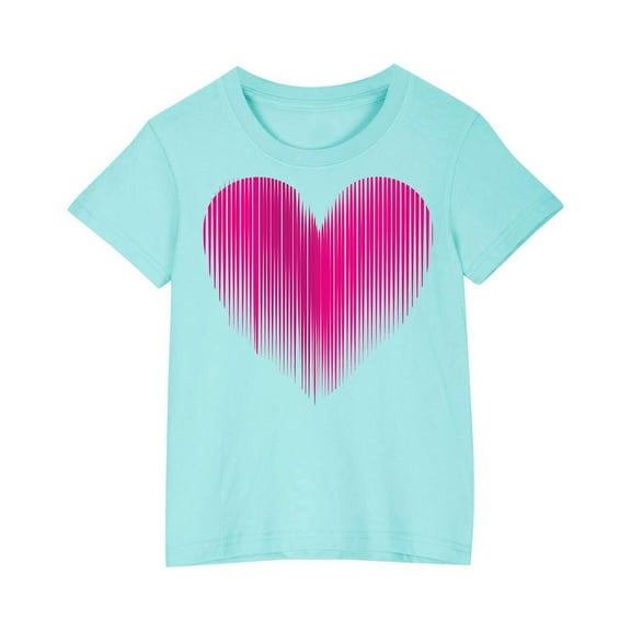 Jamicy Oversized Tshirts for Girls 2025 New Summer Wear Spring Romance Shirt for Girls Heart Graphic Tee Great Love Casual Short Sleeve Top for Brunch Dates
