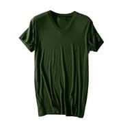 JAMICY Pajama T-Shirts for Men Gift for Men Mens Pajamas Tops Soft Fashion Solid Pajama Casual V-Neck Short Sleeve Mens Sleepwear