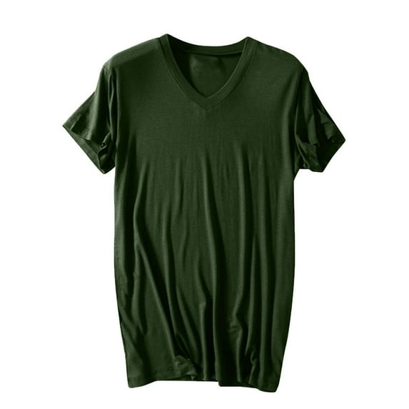Jamicy Pajama T-Shirts for Men Gift for Men Mens Pajamas Tops Soft Fashion Solid Pajama Casual V-Neck Short Sleeve Mens Sleepwear