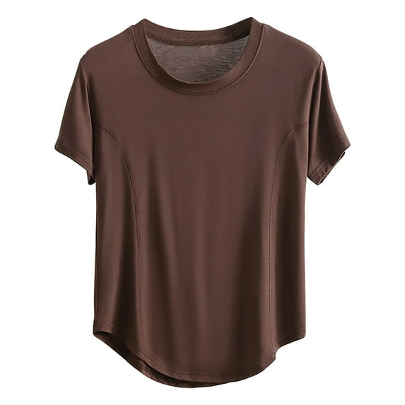 Jamicy Pajama Tops for Women Plus Size Home Wear Soft Casual Blouse for Women Short Sleeve Round Neck Crop Top Pajamas for Women