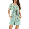 thumbnail image 1 of Lopecy-Sta Pajamas for Women Set Summer Home Wear Women's Pajama Sets Short Sleeve with Shorts Soft Sleepwear Loungewear Cute Printed Pj Sets, 1 of 6