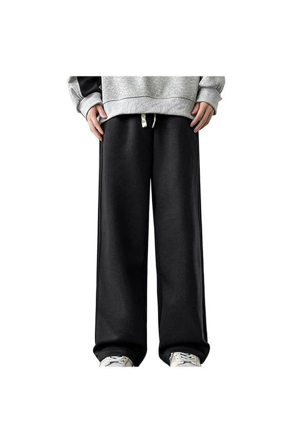 Pants for Men Christmas Gifts Wide Leg Sweatpants Men Baggy Y2k High Waisted Athletic Jogger Pants Solid Color Casual Cargo Pants with Pockets