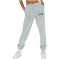 thumbnail image 1 of Jamicy Pants for Women Trendy Rollback Baggy High Elastic Waist Lightweight Athletic Joggers Winter Funny Print Thermal Workout Pants, 1 of 4