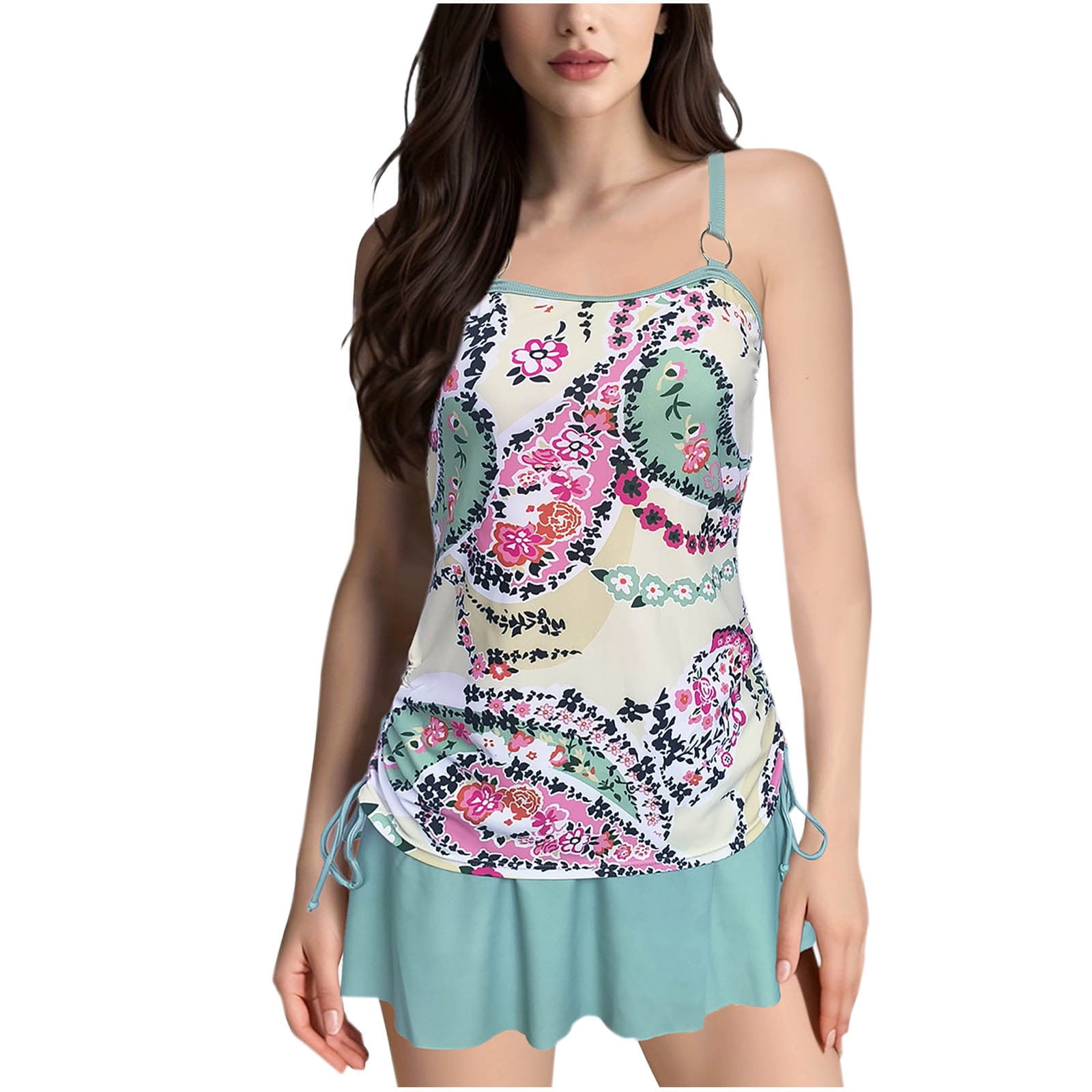 Summer Mae Plus Size Tankini Swimsuits For Women - Tummy Control Top With Pockets Shorts, Two Piece Bathing Suit