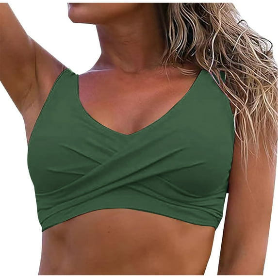 Jamicy Plus Size Blouson Swim Top Sales Striped Printed Fashion Beach Wear Bikinis Tops for Women