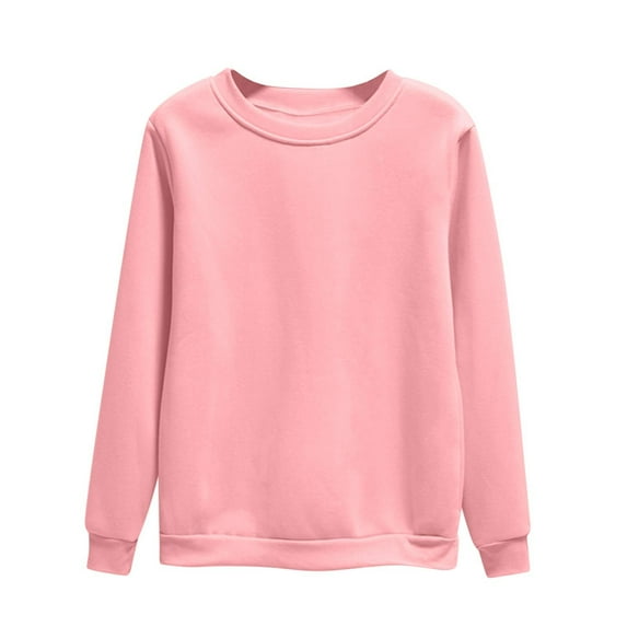 Jamicy Plus Size Sweatshirts for Women Valentine's Day Giftss Fashion Long Sleeve Crewneck Fleece Sweatshirts Lightweight Solid Color Casual Pullover