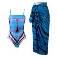 thumbnail image 1 of Jamicy Retro One Piece Swimsuits for Women 2025 New Womens One Piece Cut Out Bathing Suit Wrap Halter Swimsuit with Cover Up Skirt, 1 of 8