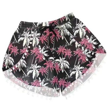 Jamicy Rollback Summer Board Shorts for Women Boho Floral Beachwear Tankini Bikini Bottoms Swim Trunks Loose Casual Swimwear Holiday Hawaiian Shorts