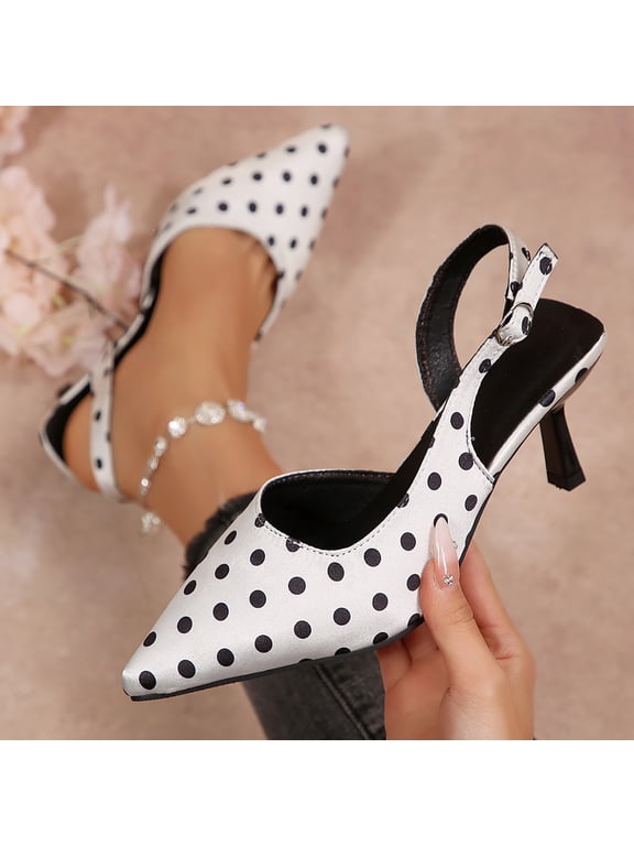Sandals for Women Summer Pointy Toe Pumps Patent Leather Mid Heel Slingback Heels with Buckle Dress Shoes for Dating Party Working